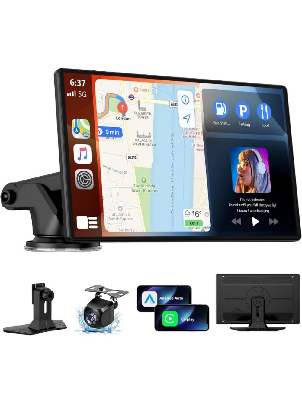 9" Wireless CarPlay Touchscreen - Portable Screen for Apple CarPlay & Android